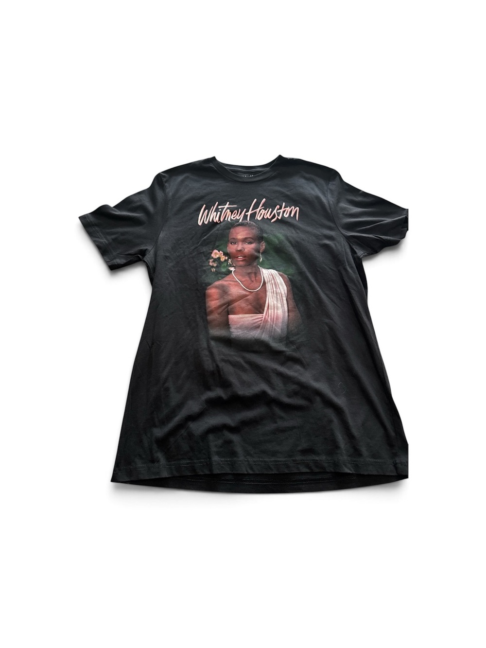 Whitney Houston Black Graphic Tee - Short Sleeve